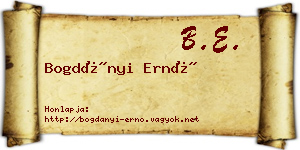 Bogdányi Ernő névjegykártya
