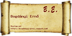 Bogdányi Ernő névjegykártya