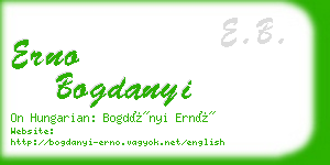 erno bogdanyi business card